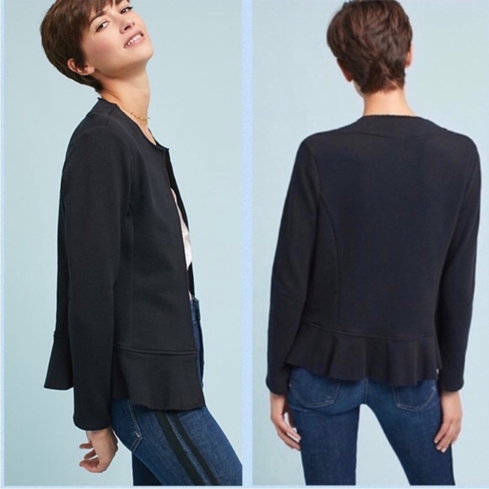 Anthropologie‎ Dolan Knit Peplum Jacket Size Medium